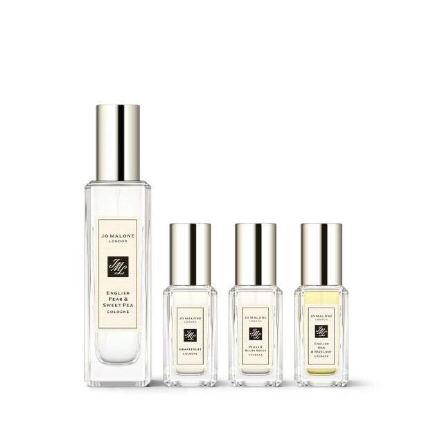colección de capas de aromas de pera inglesa y guisante de olor