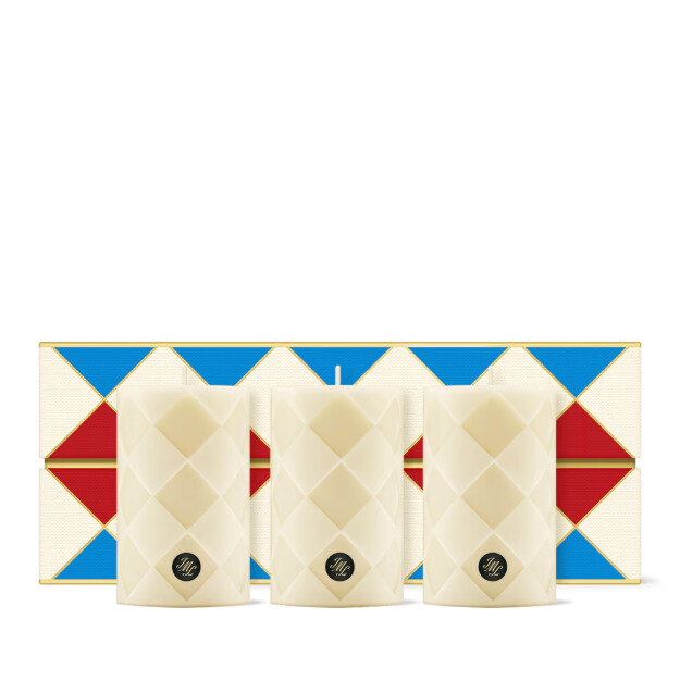 colección de velas de pilar con forma de galleta de jengibre