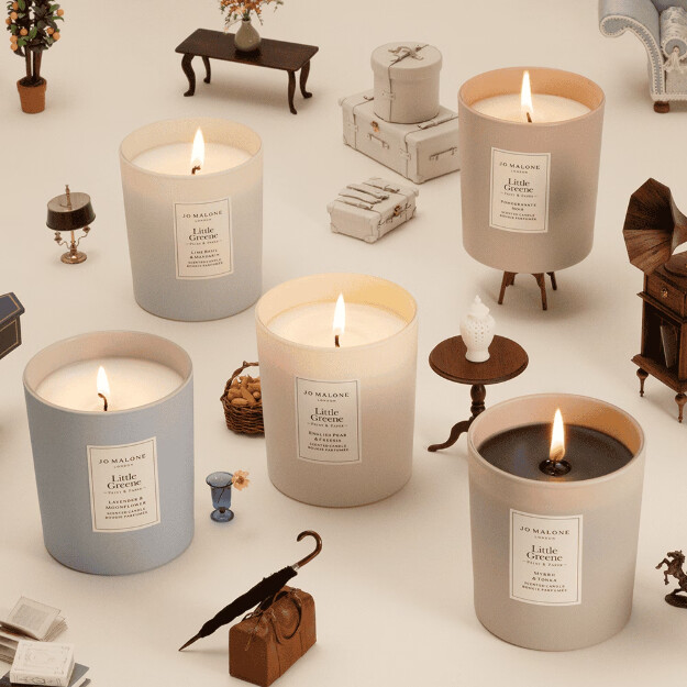 vela aromática little greene de lavanda y flor de luna